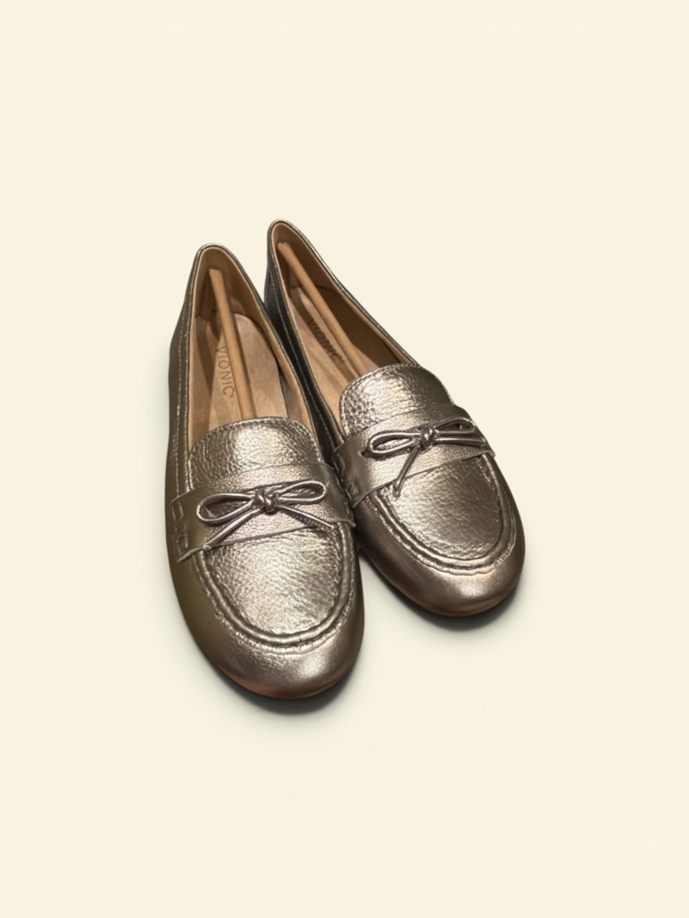Vionic Metallic Gold Leather Loafers